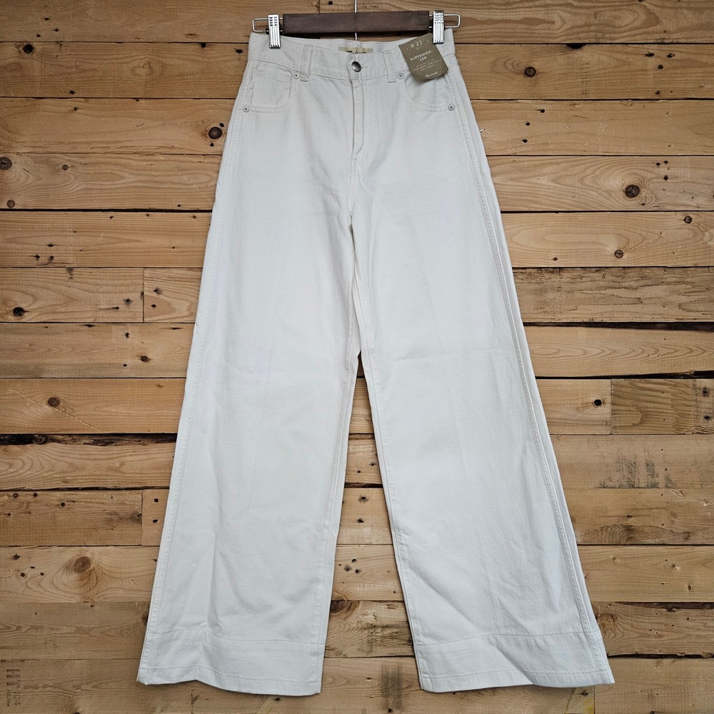 Madewell Superwide-Leg High Rise Jeans White Denim NS899 W23‎ NEW